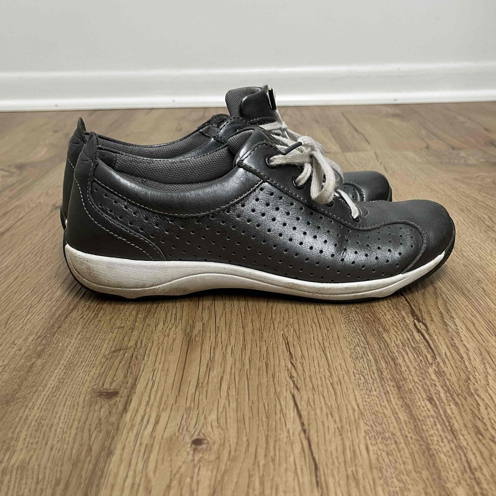 Dansko Black‎ Leather Lace-up Perforated Sneakers Shoes Size 38